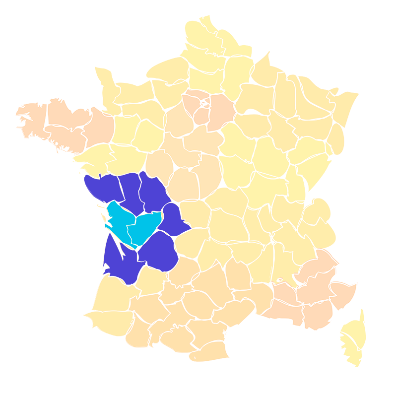 Carte des départements de France